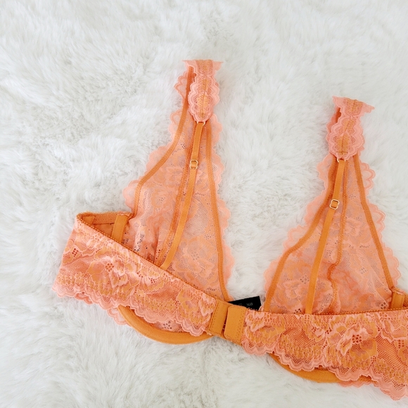 🍊OUT FROM UNDER BUDAPEST LOVE HIGH SHEER LACE UNDERWIRE BRA SIZE 36B - Picture 5 of 5